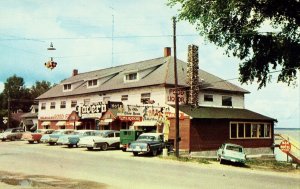 Houghton Lake Tavern Hotel - Michigan Postcard Old Cars