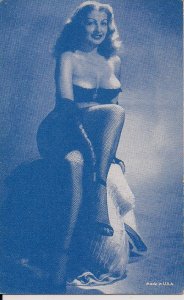 ARCADE CARD, Sexy Woman, Beautiful Girl, Fishnet Stockings, Tinted, Hair 1920-40