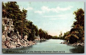 Lake of Isles Boundary Line Between Canada & US   Postcard