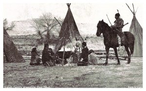 Indian Family preparing their food   Exhibit Card