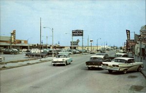 Freeport Texas TX Classic 1950s Cars Street Scene Vintage Postcard