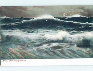 Pre-1907 LARGE WAVES AFTER THE STORM Daytona Florida FL A0867