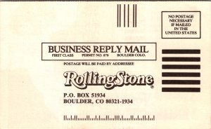 80s Rolling Stone Christmas subscription card Santa Robert Plant down chimney