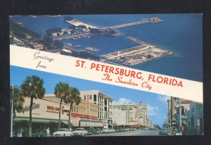 ST. PETERSBURG FLORIDA DOWNTOWN STREET SCENE OLD CARS MULTI VIEW POSTCARD