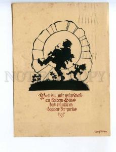 241343 GERMAN SILHOUETTE Elf PLISCHKE CAKE-WALKE 1930 y RPPC