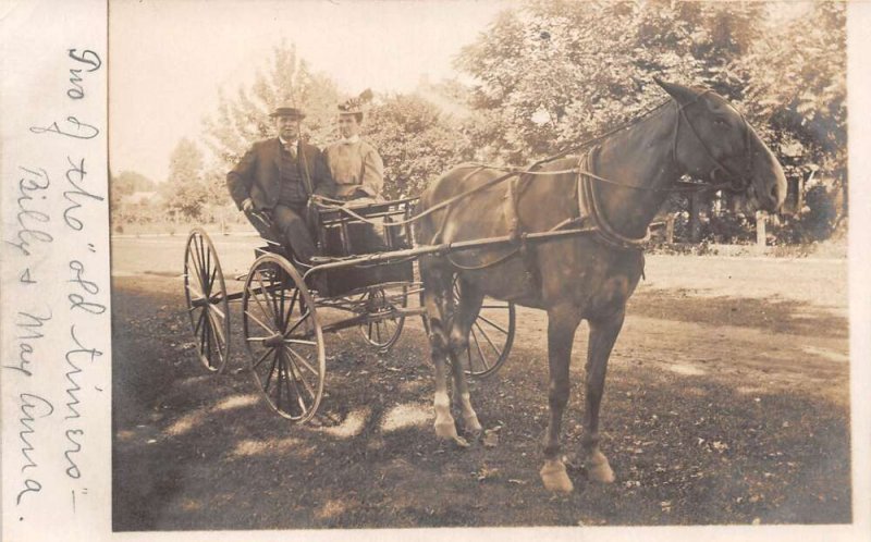 Piper City Illinois Horse Carriage Real Photo Vintage Postcard AA67041