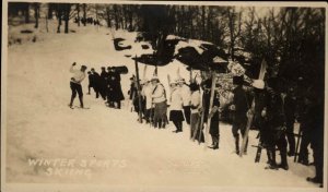 Skiing - Monticello NY Cameo c1920 Real Photo Postcard