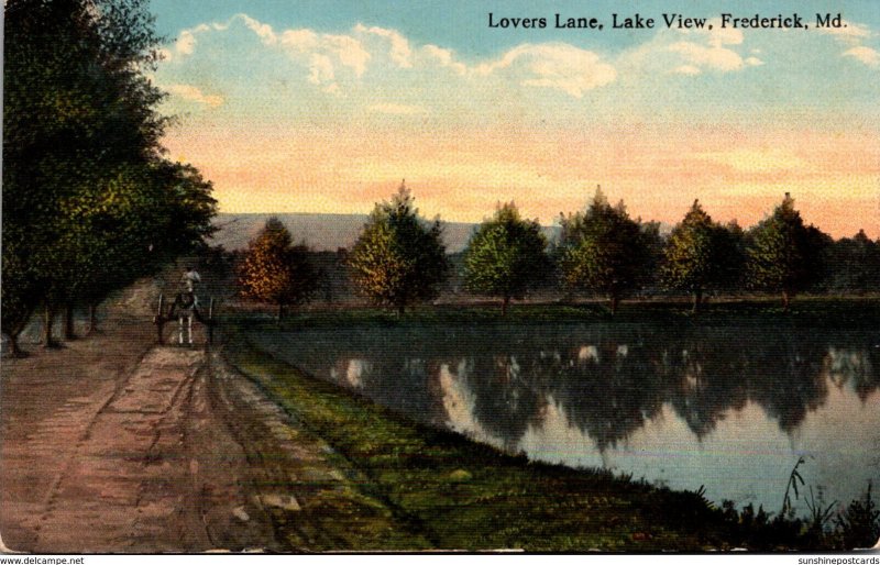 Maryland Frederick Lake View Lovers Lane 1919 Curteich