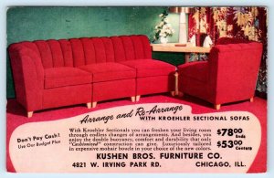 CHICAGO, IL Illinois ~ KUSHEN BROS. FURNITURE CO. Mid-Century 1949 Postcard