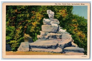 1940 The Zoo Forest Park Springfield Massachusetts MA Posted Vintage Postcard 