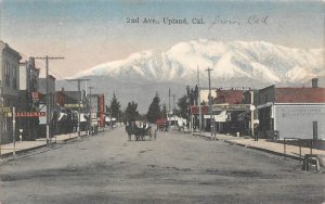 UPLAND, CA 2nd Ave Street Scene WJ Bodenhamer 1908 Hand-Colored Vintage Postcard