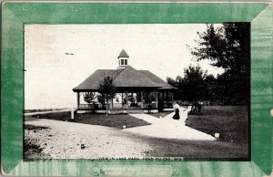 Shelter House, Sidewalks Lake Park Fond Du Lac WI c1913 Vintage Postcard P52