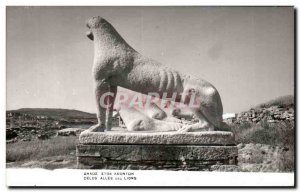 Old Postcard Greece Greece Delos allee Lions