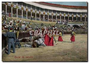 Vintage Postcard Bullfight Bullfight Quite of caballoÂ 