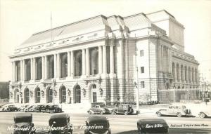 Autos 1940s RPPC Postcard Memorial Opera House San Francisco California 13452 