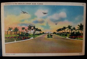 Vintage Postcard 1930-1945 Pan American Airline Entrance, Miami, Florida (FL)