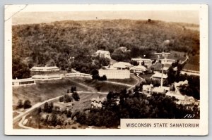Statesan Wisconsin State Sanitorium Aerial View RPPC Postcard H21