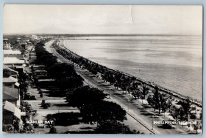 Philippines Islands Postcard Aerial View of Manila Bay c1910 RPPC Photo