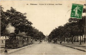CPA AK PUTEAUX Avenue de la Defense vers Paris TRAM VAPEUR (977292)