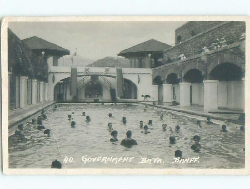 Bent - 1923 RPPC - GOVERNMENT BATH IN BANFF Alberta AB p2595