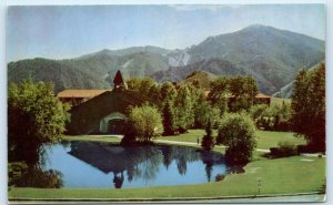 SUN VALLEY, ID Idaho ~ OPERA HOUSE & LODGE From Balcony c1940s Resort Postcard