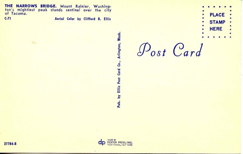 WA - Tacoma. Narrows Bridge, Mt. Rainier