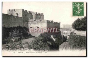 Old Postcard Brest the castle and dungeon