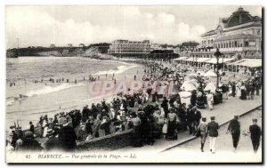 Old Postcard Biarritz Vue Generale De La Plage