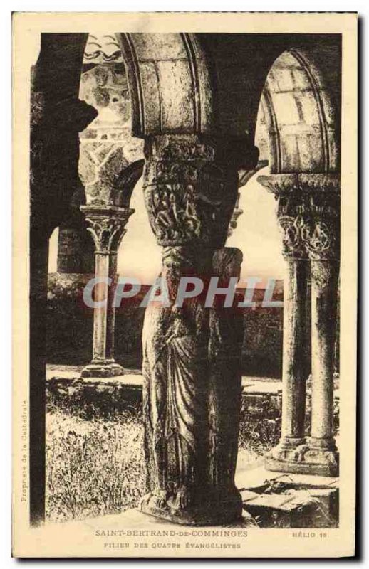 Old Postcard Saint Bertrand de Comminges Pillar Four Evangelists