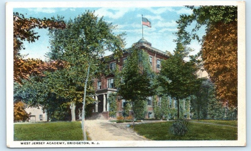 BRIDGETON, NJ New Jersey ~ WEST JERSEY ACADEMY c1910s Cumberland County Postcard
