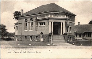 Postcard CT New Haven County Madison Memorial Hall Rotograph UDB ~1905 H13
