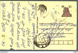 India Postal Stationery Tiger 15