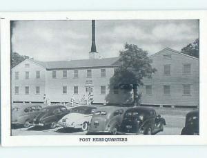 Unused 1940's OLD CARS AT MILITARY POST HEADQUARTERS hs1055-12