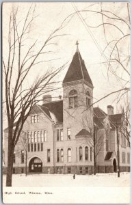 Winona MN-Minnesota, 1908 High School Building Street View Vintage Old Postcard