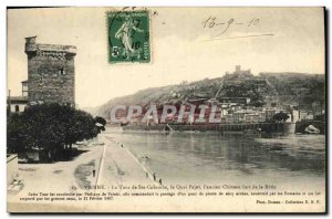 Old Postcard Vienna Tower Ste Colombe Pajot quay The old fort castle Batie