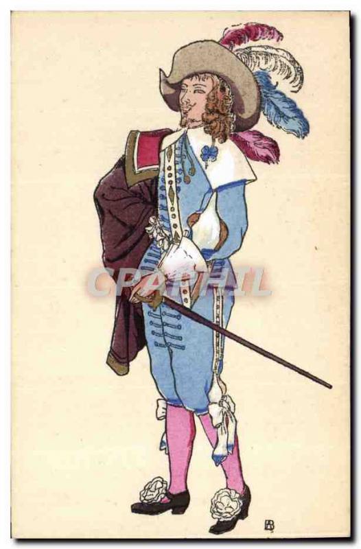 Old Postcard History of Costume French Reign of Louis XIII in 1628