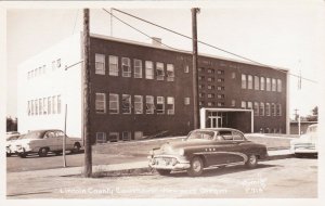 Oregon Newport Old Cars At Lincoln Couty Courthouse RPPC sk132