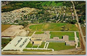 Vtg East Moline IL United Township High School South Aerial View Postcard