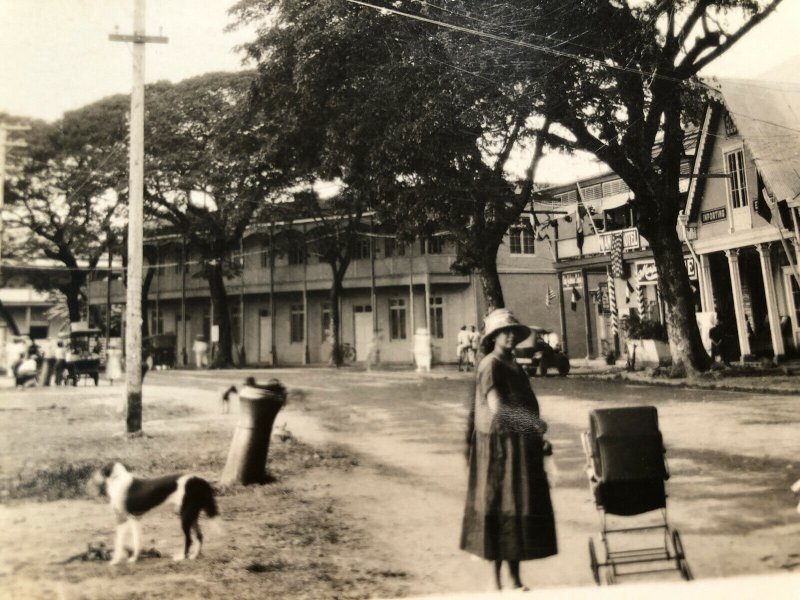 1920s RPPC Papeete Tahiti Street Scene Naval Ships Photos Lot of 2