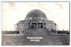 c1930's Front View Of Planetarium Chicago Illinois IL RPPC Photo Postcard 