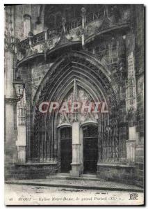 Old Postcard Niort Eglise Notre Dame Grand Portal
