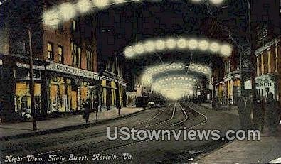 Night View Of Main Street - Norfolk, Virginia