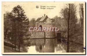 Postcard Old Bruges Gate Marechale