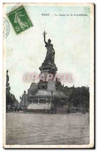 Paris Postcard Old Statue of the Republic