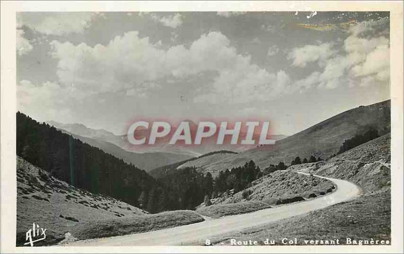 Postcard Modern Road side Col Bagneres