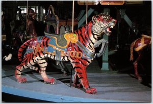 VINTAGE CONTINENTAL SIZE POSTCARD THE CAROUSEL HOUSE TIGER MERIDIAN MISSISSIPPI