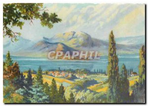 Modern Postcard Lake Annecy Talloires Bauges