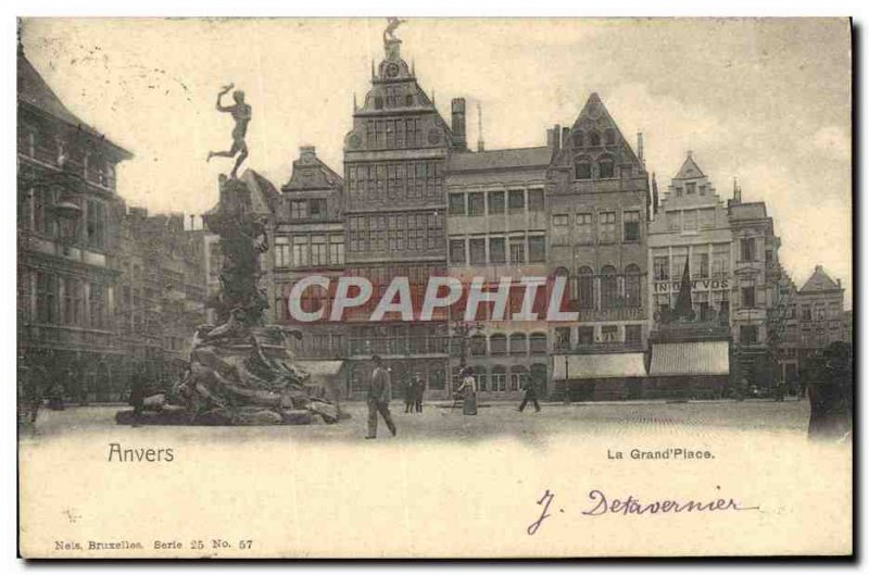 Old Postcard Antwerp Grand Place