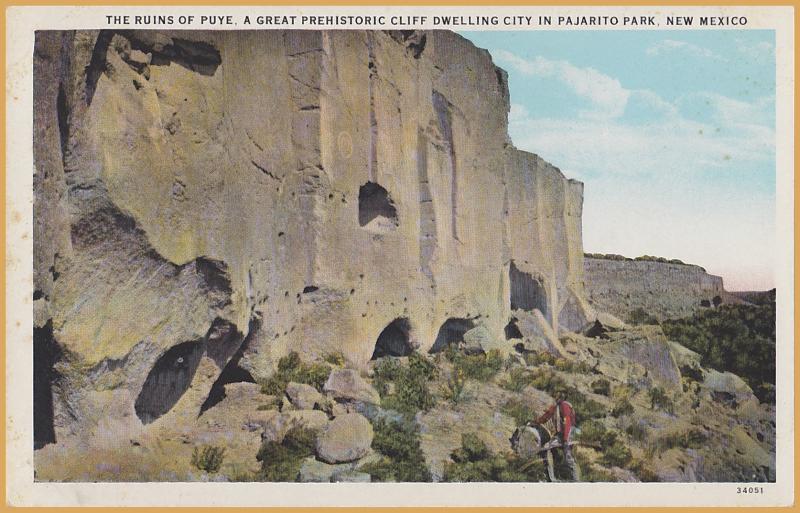 Ruins of Puye, Great Prehistoric Cliff Dwelling in Pajarito Park, New Mexico