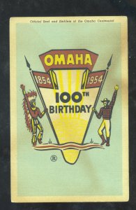 OMAHA NEBRASKA 100th ANNIVERSARY BIRTHDAY ADVERTISING VINTAGE POSTCARD